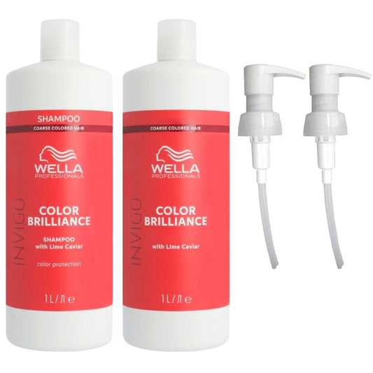 Wella Professionals Invigo Brilliance Vibrant Colour Shampoo for Coarse Hair Shampoo & Conditioner Twin 2 x 1000ml