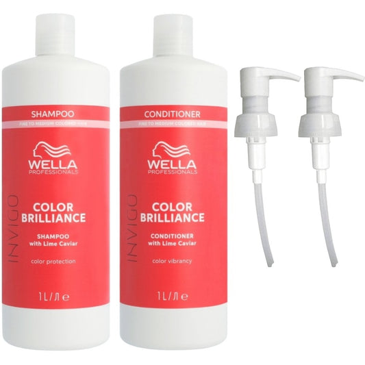 Wella Professionals Invigo Brilliance Vibrant Colour Shampoo for Fine/Normal Hair Shampoo & Conditioner Twin 2 x 1000ml