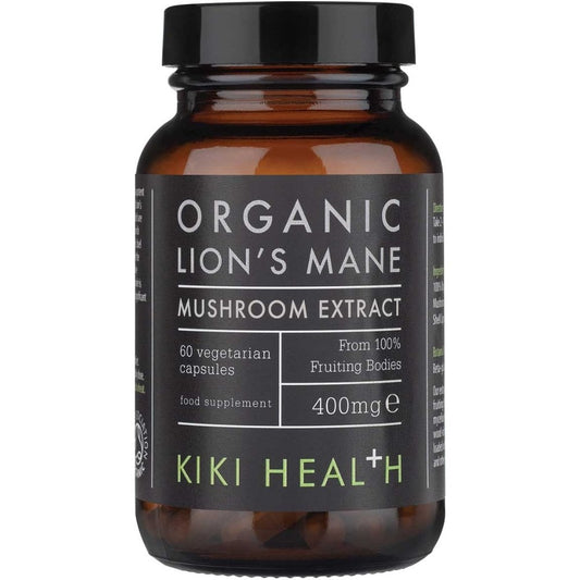 Kiki Health Organic Lion's Mane Mushroom Extract 400mg 60 Vegicaps