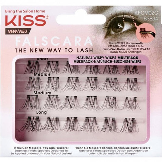 Kiss Multipack Falscara Eyelash Natural Wispy Wisps Black 12 Pairs