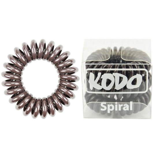 Kodo Spiral Hair Bobble Brown x 3