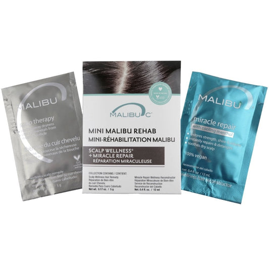 Malibu C Scalp Therapy Hair Remedy Wellness Mini Rehab Treatment Kit