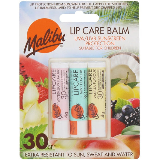 Malibu Lip Care Balm SPF30 Set 3 x 4g