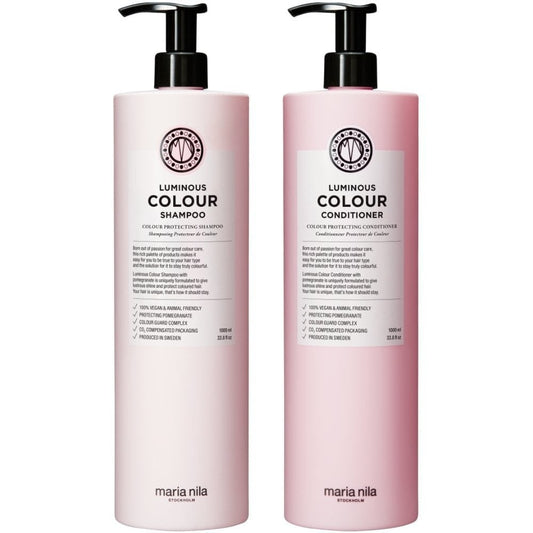 Maria Nila Luminous Colour Protecting Shampoo & Conditioner Twin 2 x 1000ml