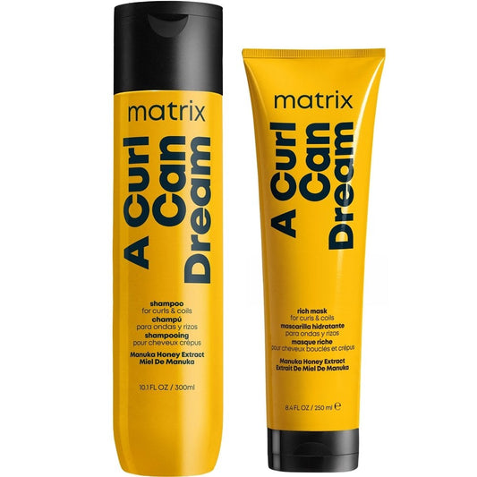 Matrix Total Results A Curl Can Dream Manuka Honey Infused Shampoo 300ml & Rich Mask 280ml Twin