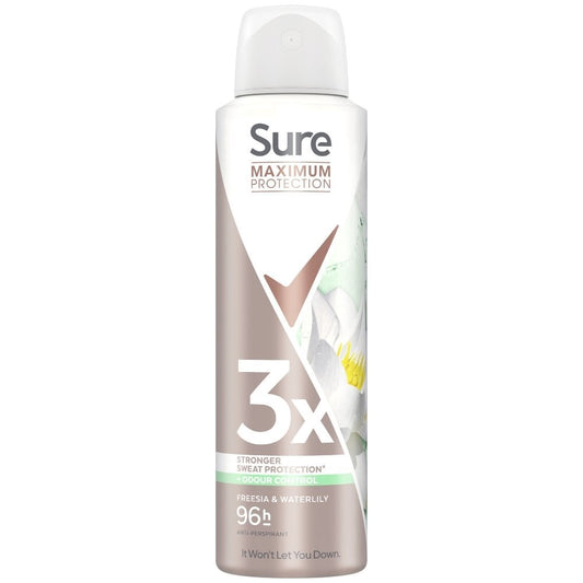 Sure Maximum Protection 96h Freesia & Water Lily Anti-Perspirant Deodorant Spray 150ml