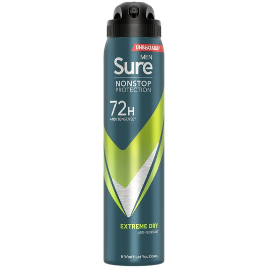 Sure Men Nonstop Protection 72h Extreme Dry Anti-Perspirant Deodorant Spray 250ml