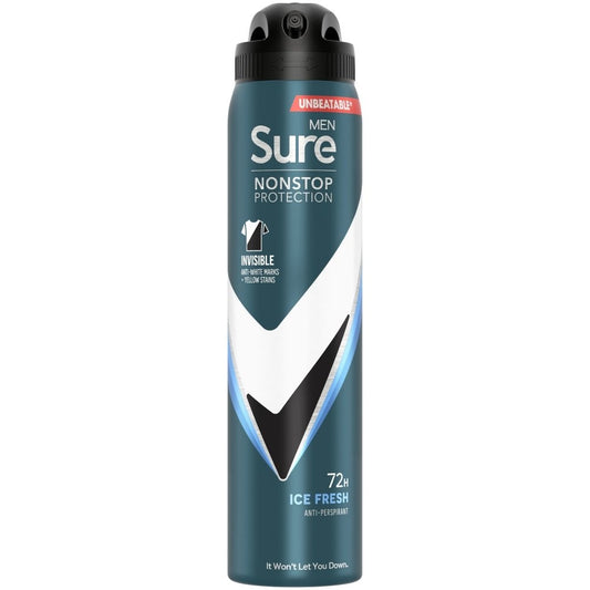 Sure Men Nonstop Protection 72h Invisible Ice Fresh Anti-Perspirant Deodorant Spray 250ml