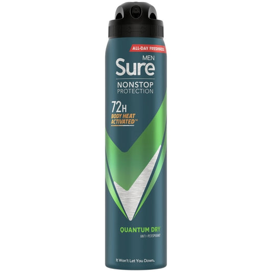 Sure Men Nonstop Protection 72h Quantum Dry Anti-Perspirant Deodorant Spray 250ml