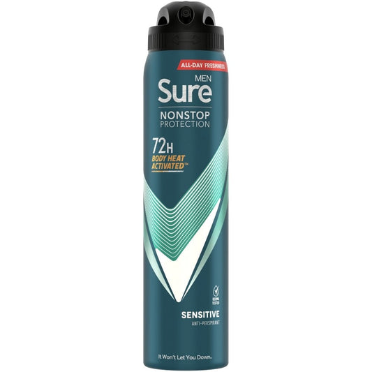 Sure Men Nonstop Protection 72h Sensitive Anti-Perspirant Deodorant Spray 250ml