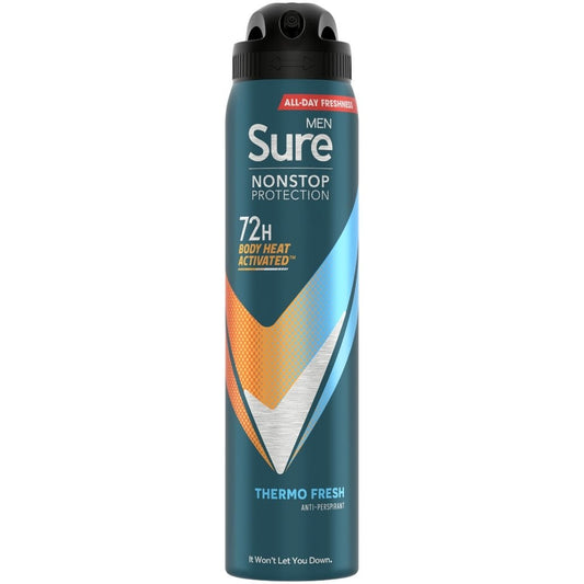 Sure Men Nonstop Protection 72h Thermo Fresh Anti-Perspirant Deodorant Spray 250ml