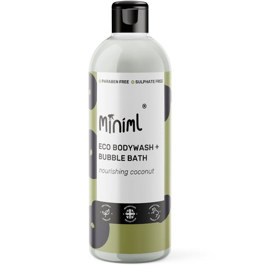 Miniml Eco-Friendly Body Wash & Bubble Bath Nourishing Coconut 500ml Flip Lid