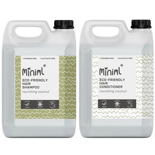 Miniml Eco-Friendly Nourishing Coconut Hair Shampoo & Conditioner Twin 2 x 5000ml