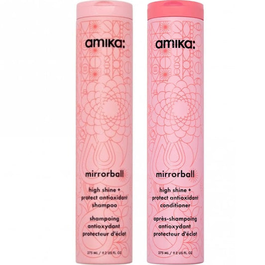 Amika Mirrorball High Shine & Protect Antioxidant Shampoo & Conditioner Twin 2 x 275ml