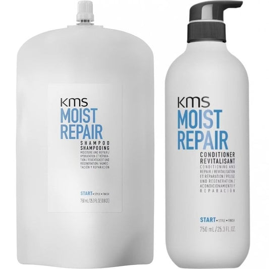 KMS Moist Repair Shampoo & Conditioner Refill Pouch Twin 2 x 750ml