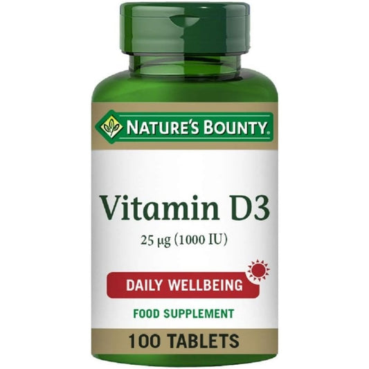 Nature's Bounty Daily Wellbeing Vitamin D3 1000IU 100 Tablets