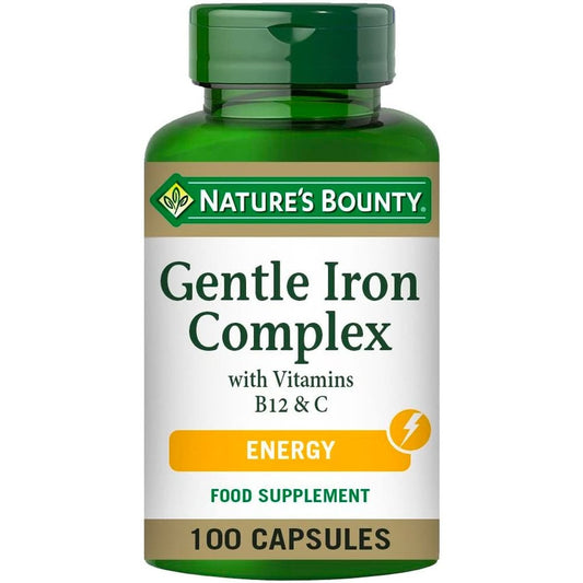 Nature's Bounty Gentle Iron Complex with Vitamins B12 & C 100 Capsules