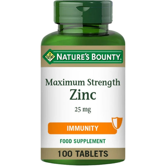 Nature's Bounty Maximum Strength Zinc 25mg 100 Tablets