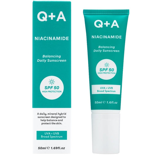 Q+A Niacinamide Balancing Daily Facial Sunscreen SPF50 50ml