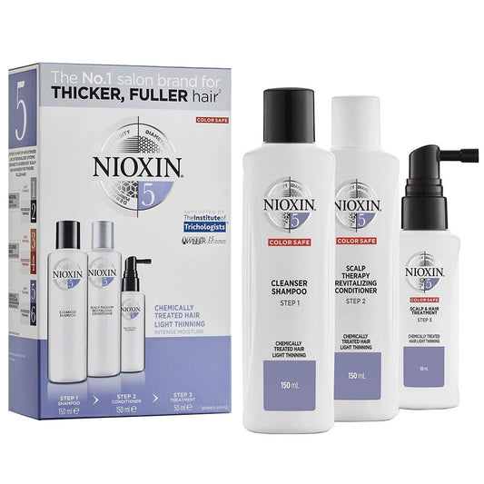 Nioxin System 5 Hair Starter Kit for Chemically Treated Hair with Light Thinning