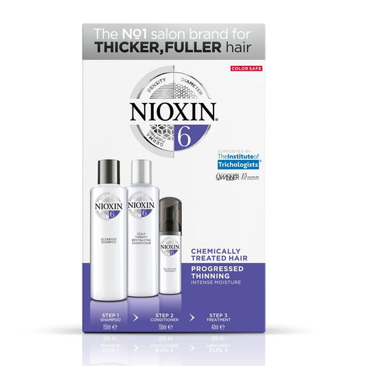 Nioxin System 6 Hair Starter Kit for Chemically Treated Hair with Progressed Thinning