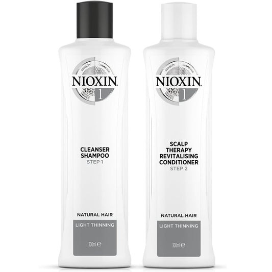 Nioxin System 1 Shampoo & Conditioner Twin for Natural Hair with Light Thinning 2 x 300ml