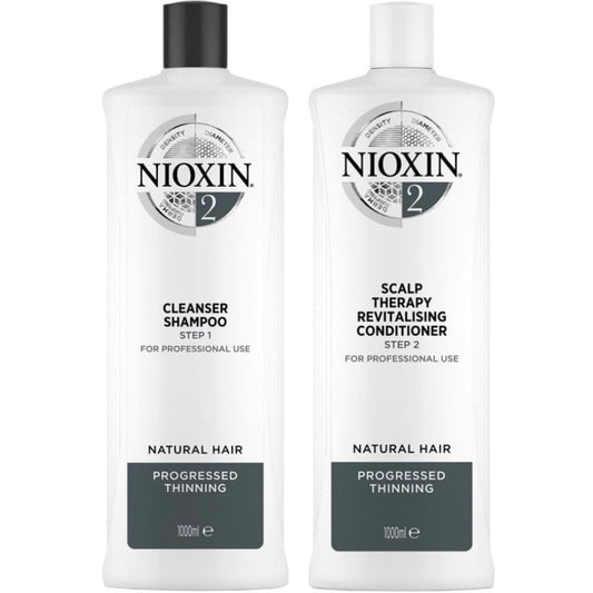 Nioxin System 2 Shampoo & Conditioner Twin for Natural Hair with Progressed Thinning 2 x 1000ml