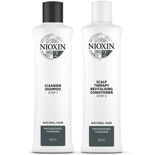 Nioxin System 2 Shampoo & Conditioner Twin for Natural Hair with Progressed Thinning 2 x 300ml