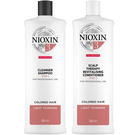 Nioxin System 3 Shampoo & Conditioner Twin for Coloured Hair with Light Thinning 2 x 1000ml