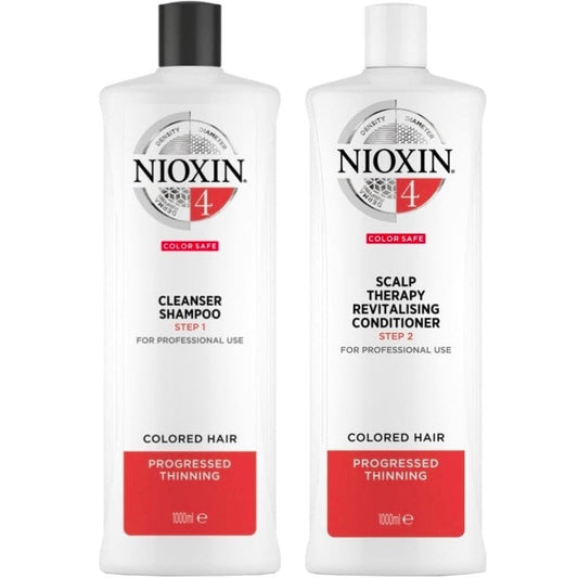 Nioxin System 4 Shampoo & Conditioner Twin for Coloured Treated Hair with Progressed Thinning 2 x 1000ml