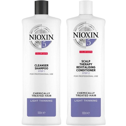 Nioxin System 5 Shampoo & Conditioner Twin for Chemically Treated Hair with Light Thinning 2 x 1000ml