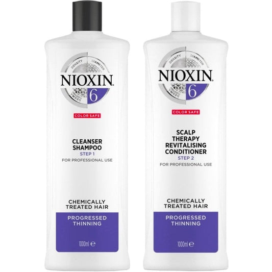 Nioxin System 6 Shampoo & Conditioner Twin for Chemically Treated Hair with Progressed Thinning 2 x 1000ml