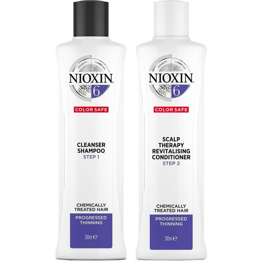 Nioxin System 6 Shampoo & Conditioner Twin for Chemically Treated Hair with Progressed Thinning 2 x 300ml