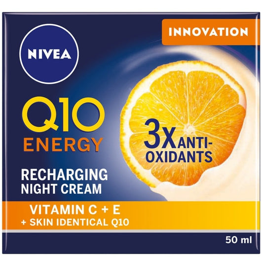 Nivea Q10 Energy Recharging Night Cream Face Moisturiser 50ml