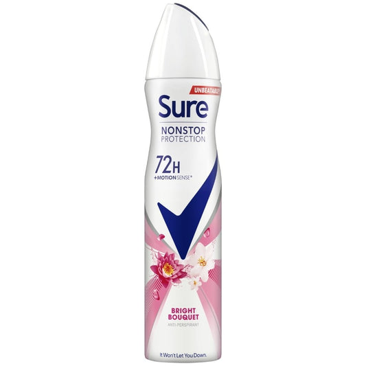 Sure Nonstop Protection 72h Bright Bouquet Anti-Perspirant Deodorant Spray 250ml