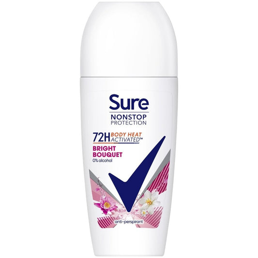 Sure Nonstop Protection 72h Bright Bouquet Anti-Perspirant Roll On Deodorant 50ml