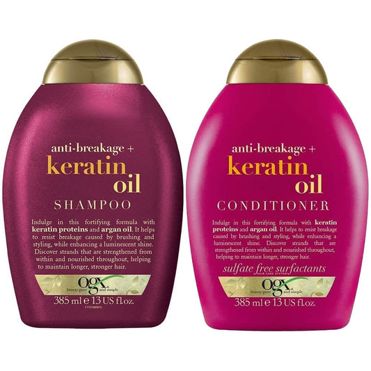 OGX Anti-Breakage+ Keratin Oil Shampoo & Conditioner Twin 2 x 385ml