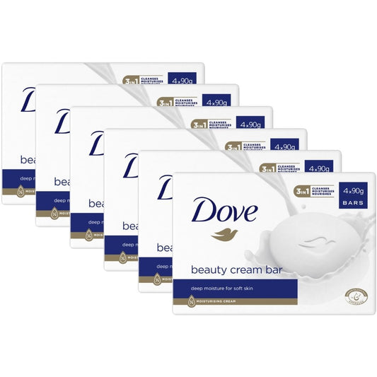 Dove Original Beauty Cream Soap Bar for Face & Body Multipack 24 x 90g