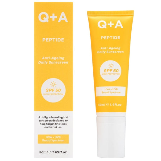 Q+A Peptide Anti-Ageing Daily Facial Sunscreen SPF50 50ml