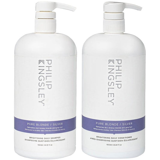 Philip Kingsley Pure Blonde/Silver Brightening Daily Shampoo & Conditioner Twin 2 x 1000ml