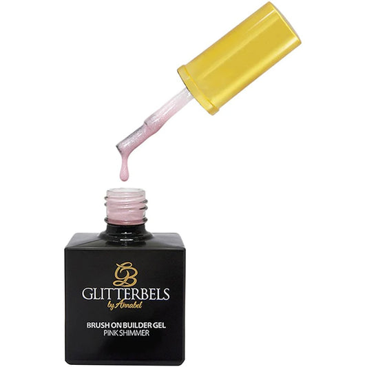 Glitterbels Pink Shimmer Brush On Builder Gel Polish 17ml