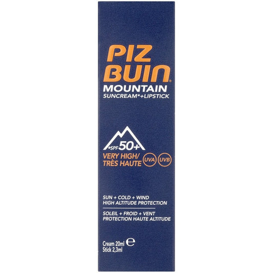 Piz Buin Mountain Sun Cream & Lipstick SPF50+ 20ml