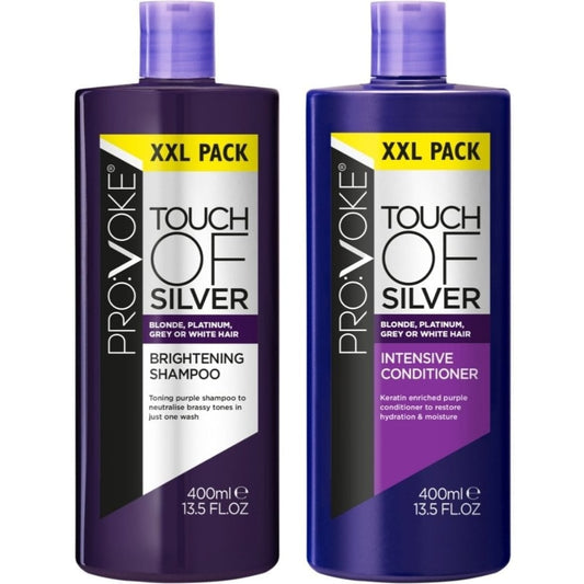 PROVOKE Touch Of Silver XXL Brightening Purple Shampoo & Intensive Conditioner Twin 2 x 400ml