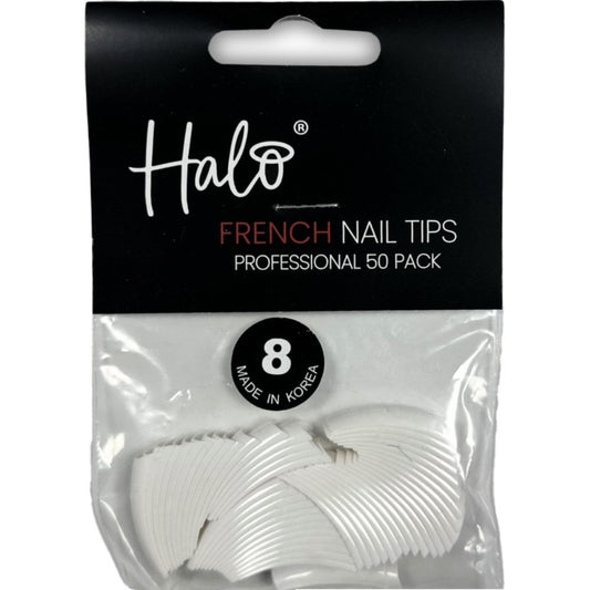 Halo Pure Nails French Nail Tips 50x Size 8