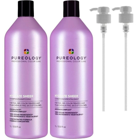 Pureology Hydrate Sheer Moisturising Shampoo & Conditioner Twin 2 x 1000ml