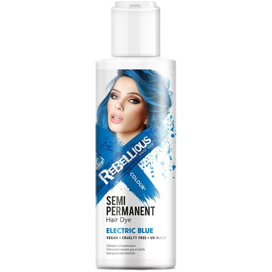 Rebellious Semi Permanent Hair Colour Electric Blue 100ml