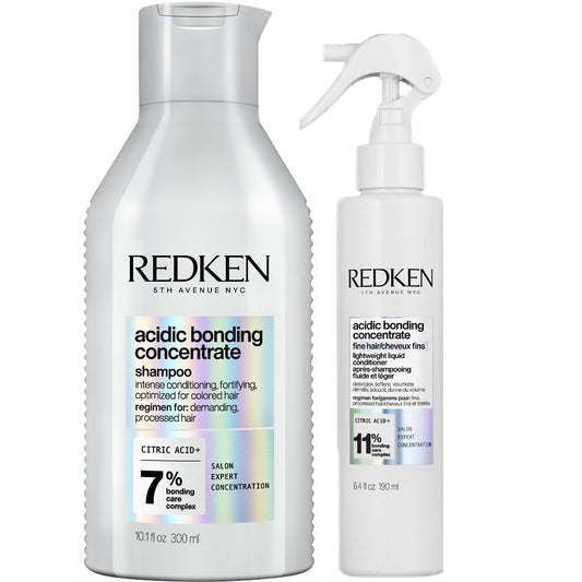 Redken Acidic Bonding Concentrate Shampoo 300ml & Lightweight Liquid Conditioner 190ml Twin