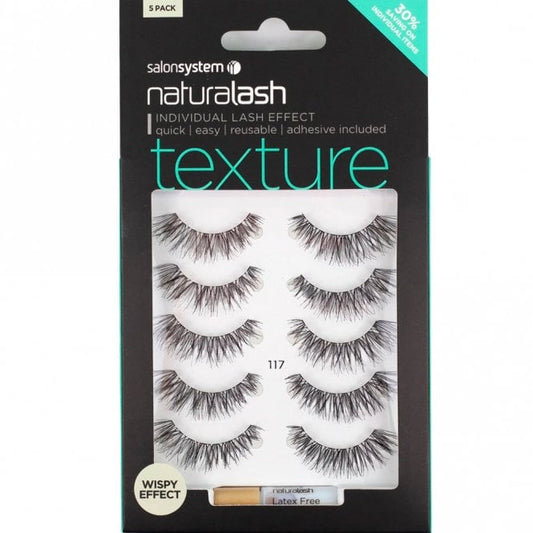 Salon System Naturalash Strip Lashes Black 117 5 Pack