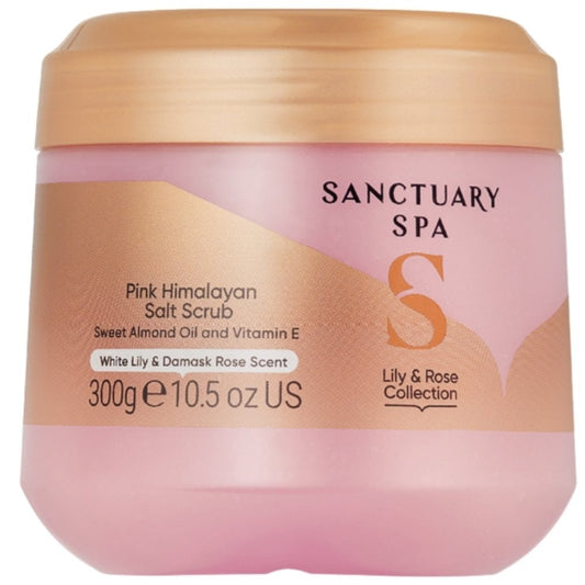 Sanctuary Spa White Lily & Damask Rose Pink Himalayan Salt Scrub 300ml