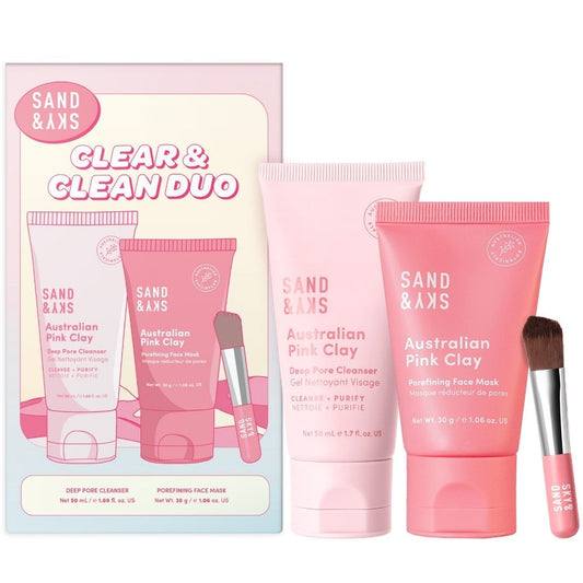 Sand & Sky Australian Pink Clay Clear & Clean Duo Gift Set